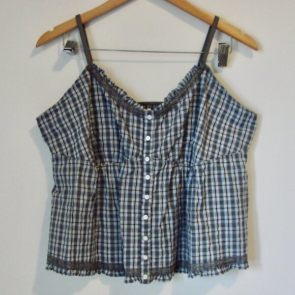 Aerie Blue Plaid Tank Top - Picture 4 of 16